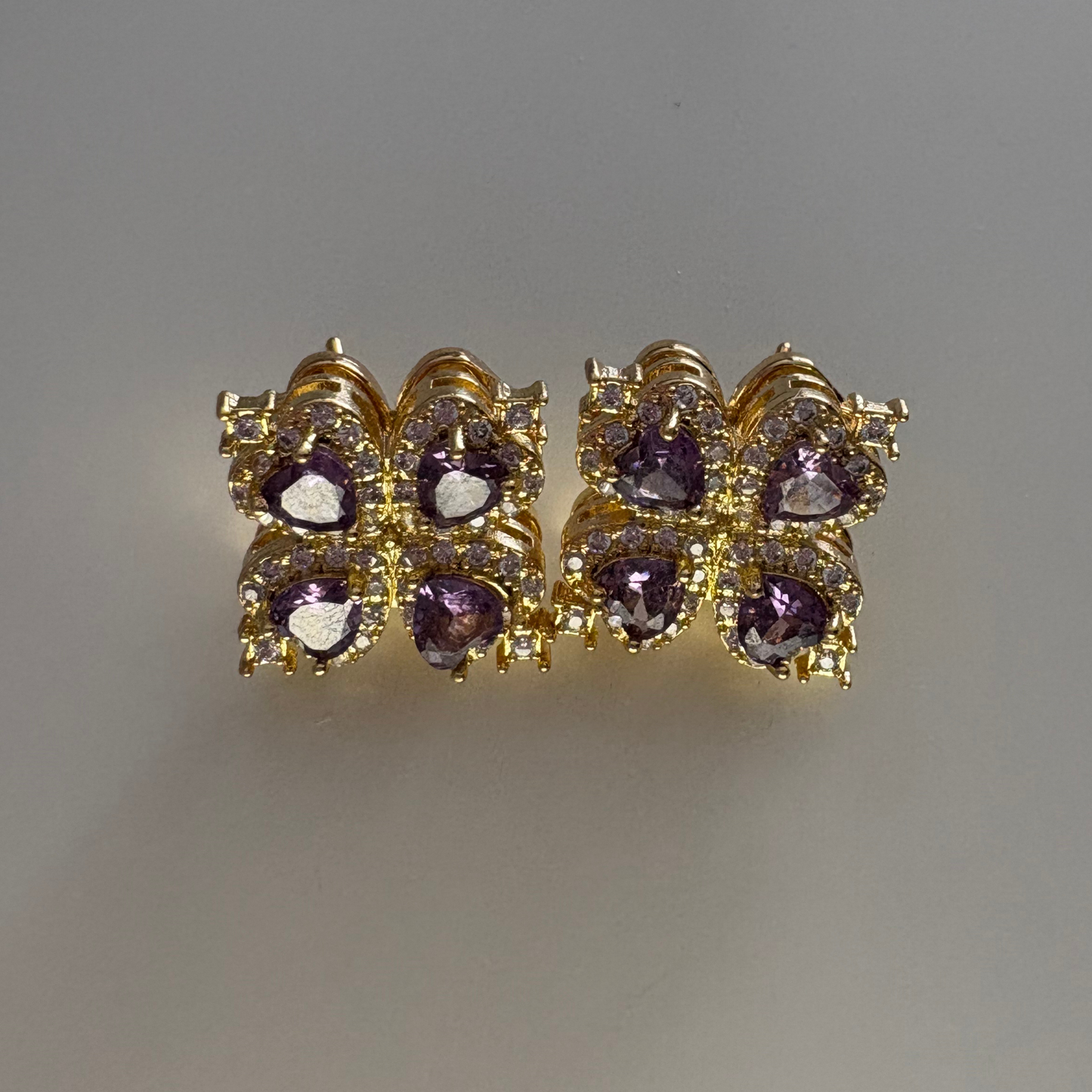 Boucles d’Oreilles Trèfle Royal - Magnifique Boucles d’Oreilles Trèfle - Acier inoxydable
