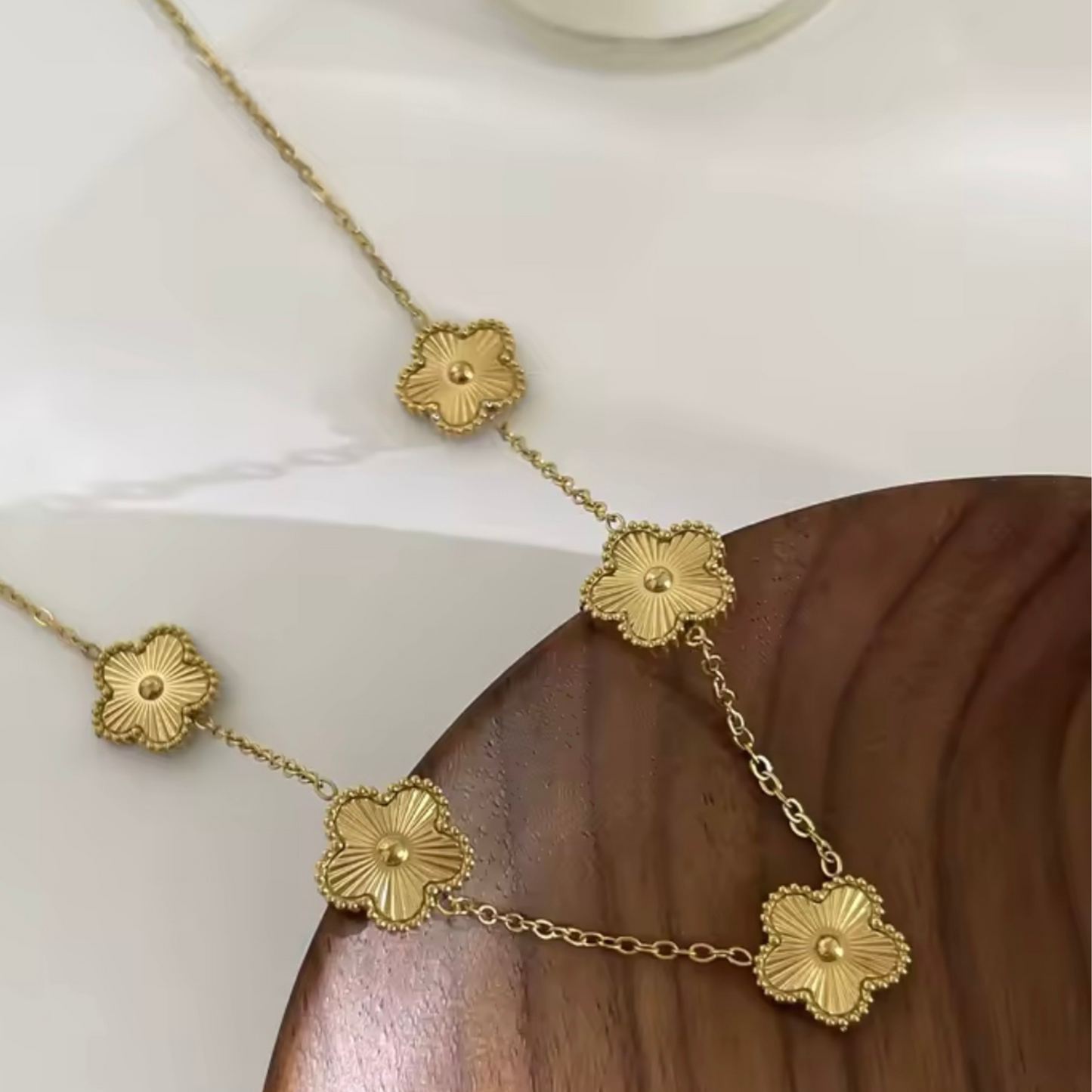 Collier fleur Éternel - Collier de fleur doreé - Acier inoxydable