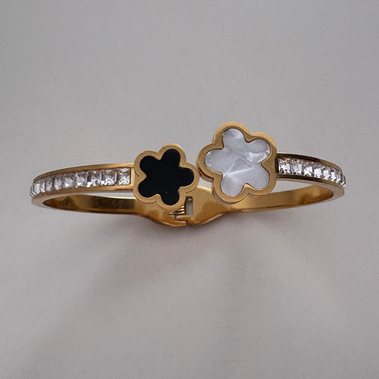 Bracelet fleur Bonheur - Bracelet de fleur - Acier inoxydable